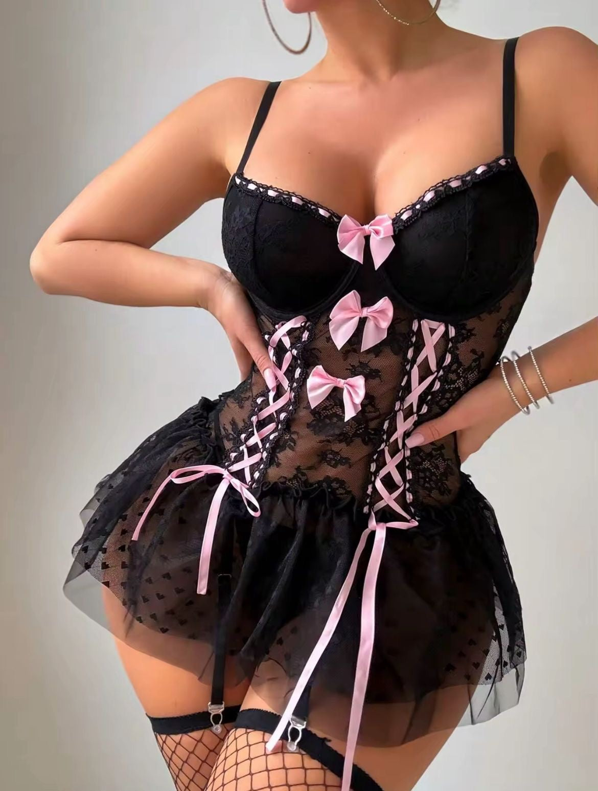 Babydoll Celina - negro